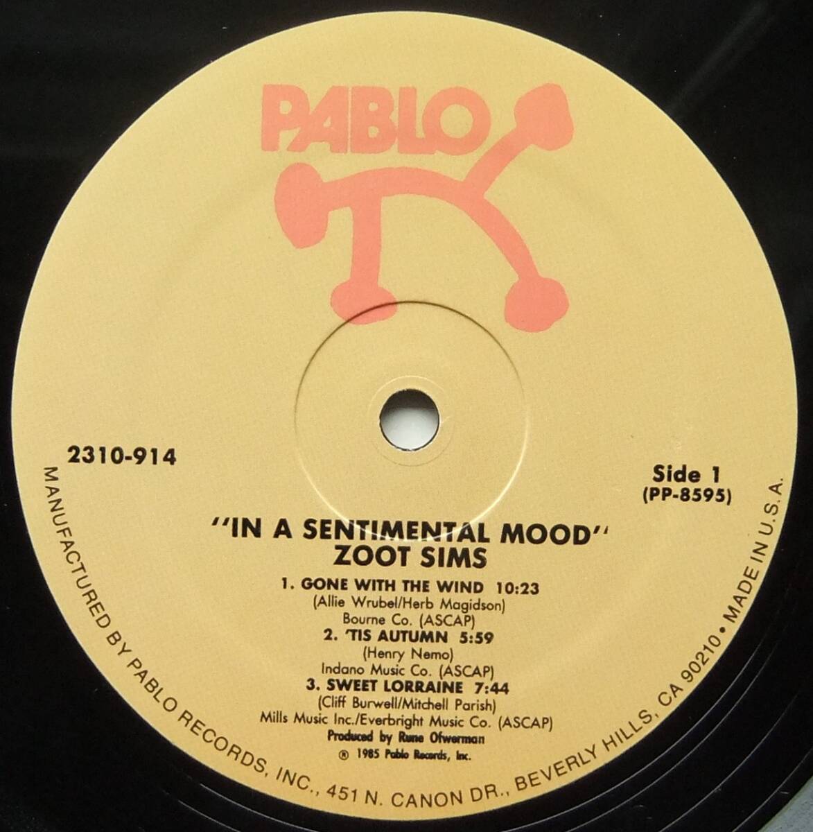 ◆ ZOOT SIMS / In a Sentimental Mood ◆ Pablo 2310-914 ◆の画像3