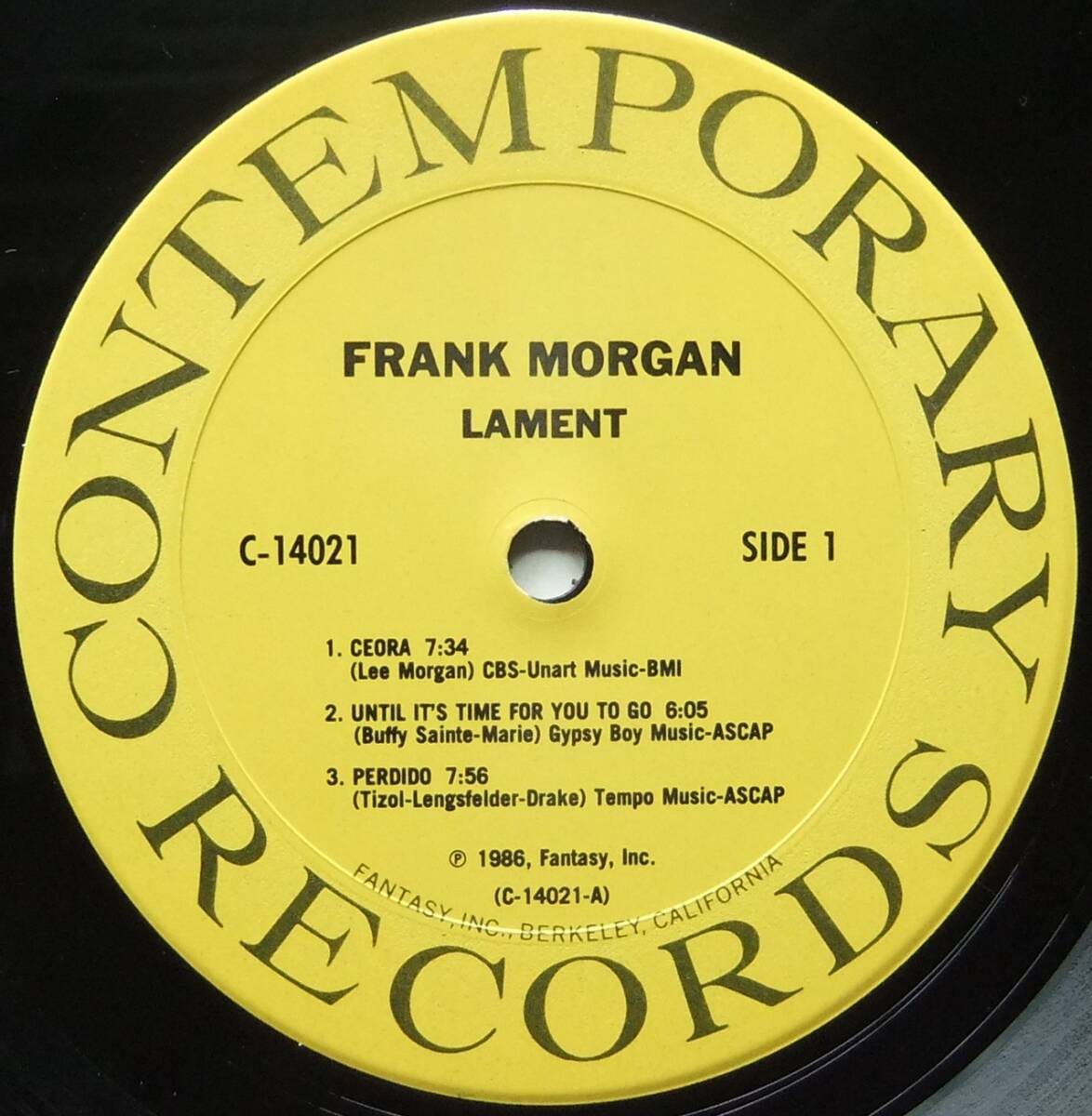 ◆ FRANK MORGAN - CEDAR WALTON / Lament ◆ Contemporary C-14021 ◆_画像3