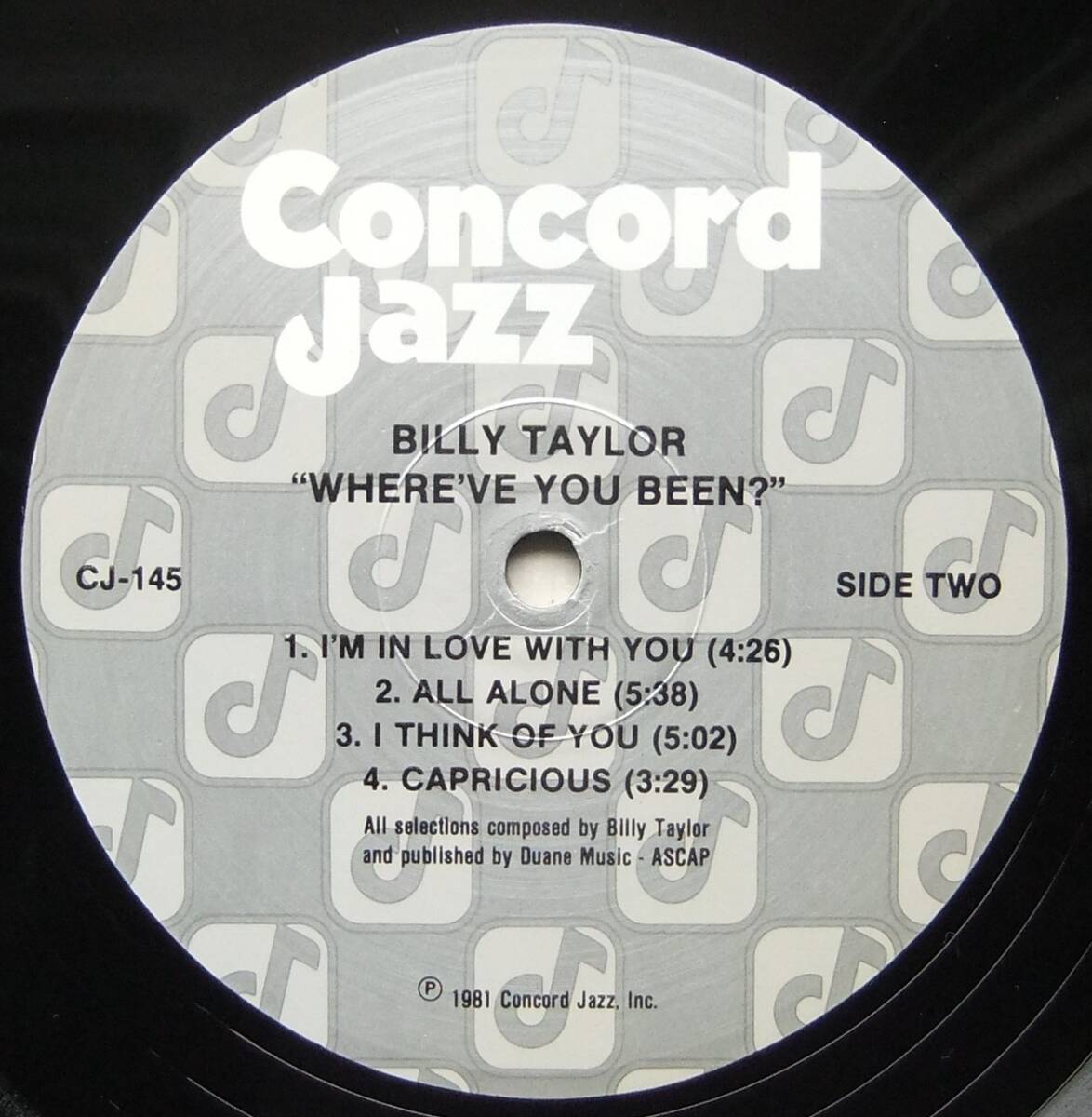 ◆ BILLY TAYLOR Quartet / Where've You Been ? ◆ Concord Jazz CJ-145 ◆ S_画像4