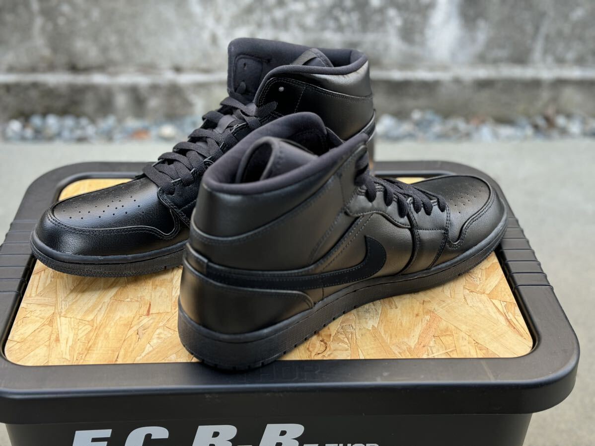  unused box less . rare size AIR JORDAN 1 MID triple black all black air Jordan retro AJ1mid 554724-090 Nike us11 29cm 2019