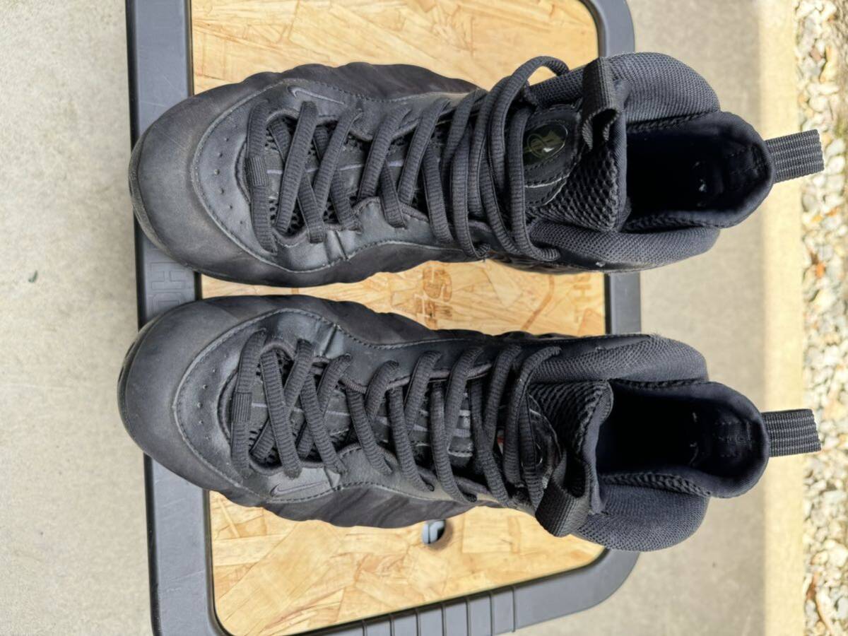 中古 NIKE AIR FOAMPOSITE ONE TRIPLE BLACK 575420-006 ポジット トリプルブラック オールブラック 27.5cm_画像3