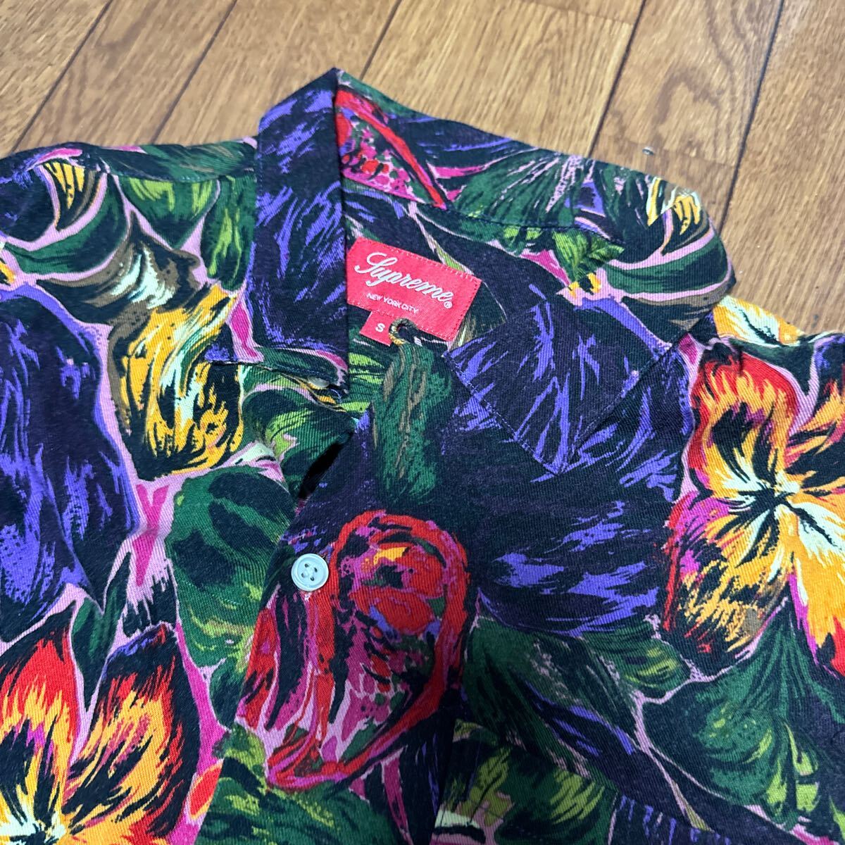 Supreme 17AW Painted Floral Rayon Shirt フローラルレーヨンアロハシャツ S_画像2
