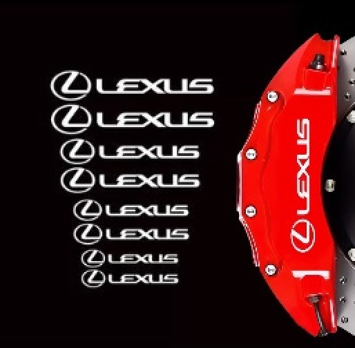 レクサス ロゴ ステッカー ブラック ブレーキ キャリパー シール LX LS RX CT NX GS IS UX ブレンボ 8枚セット_画像3