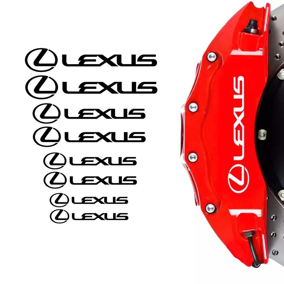 レクサス ロゴ ステッカー ブラック ブレーキ キャリパー シール LX LS RX CT NX GS IS UX ブレンボ 8枚セット_画像1