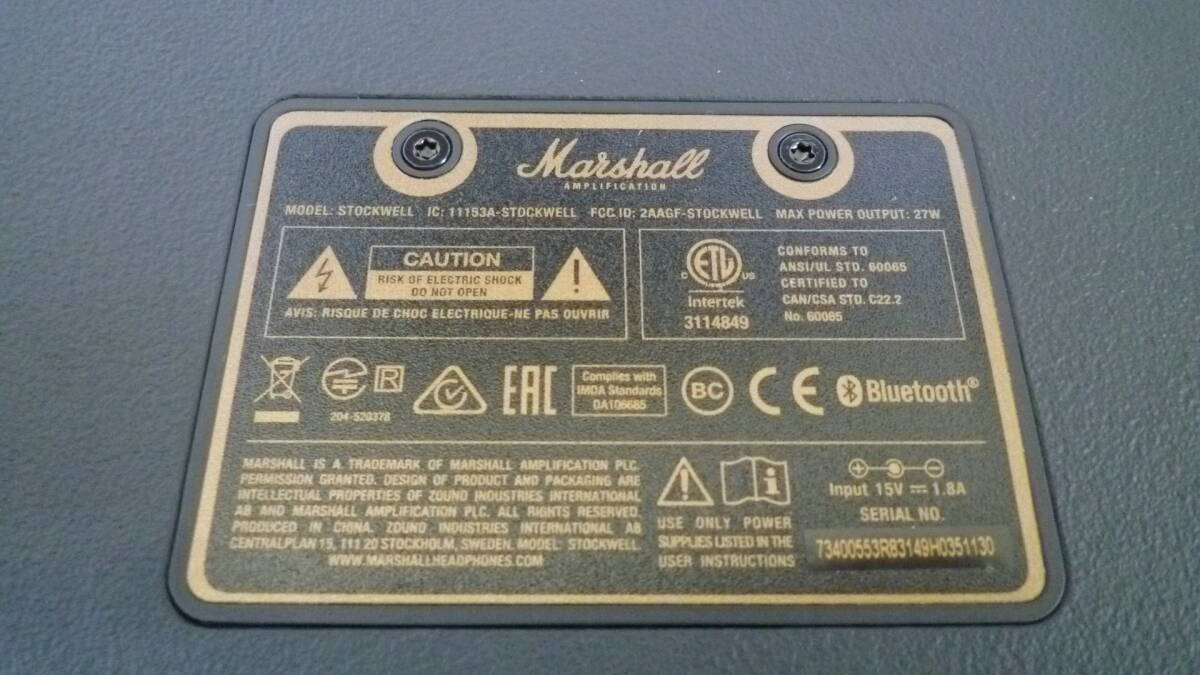 ★展示品・Marshall マーシャル Bluetoothスピーカー ワイヤレススピーカー Marshall STOCKWELL★_画像5