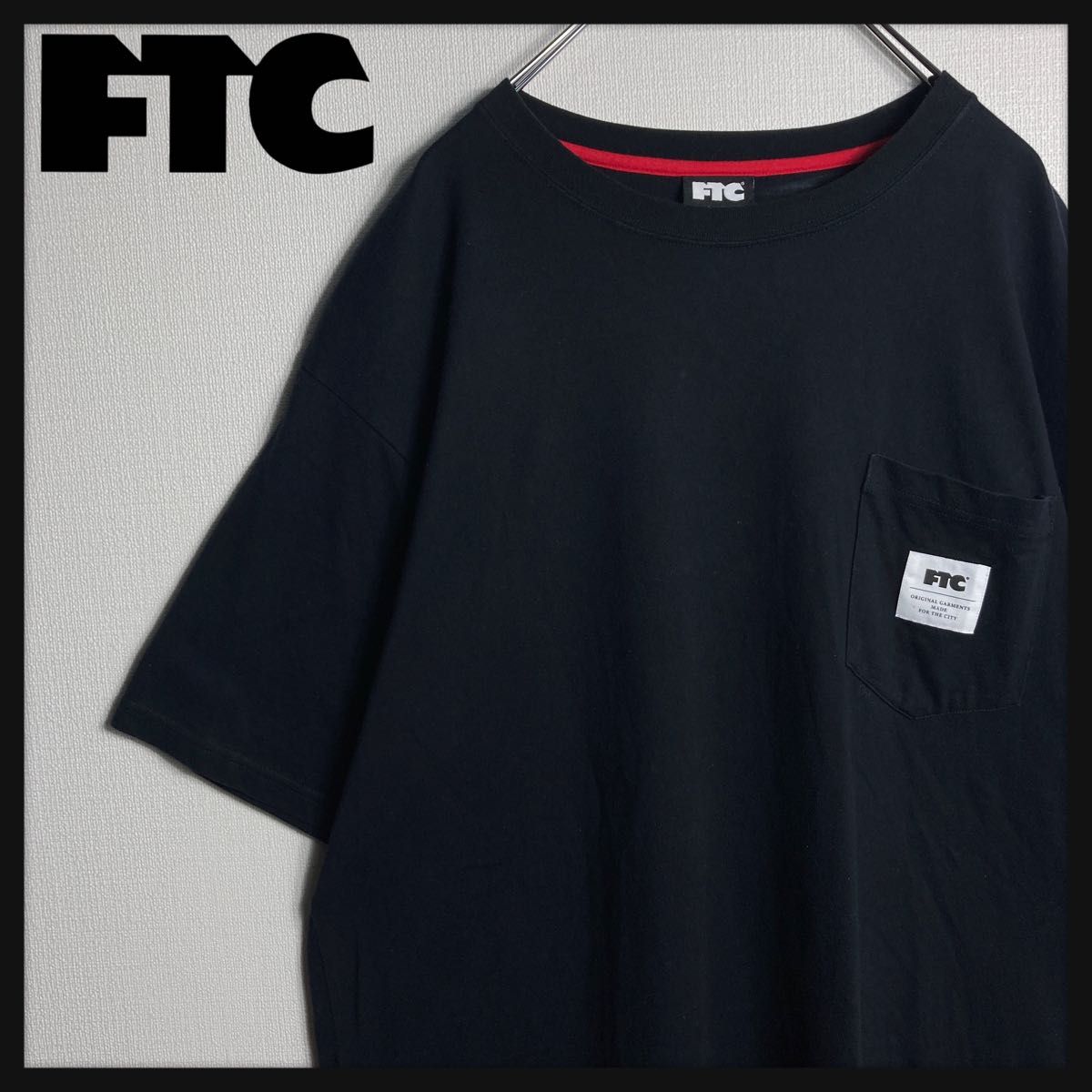 【人気Lサイズ】FTC　ワンポイントロゴ入りTシャツ　胸ポケット　ストリート
