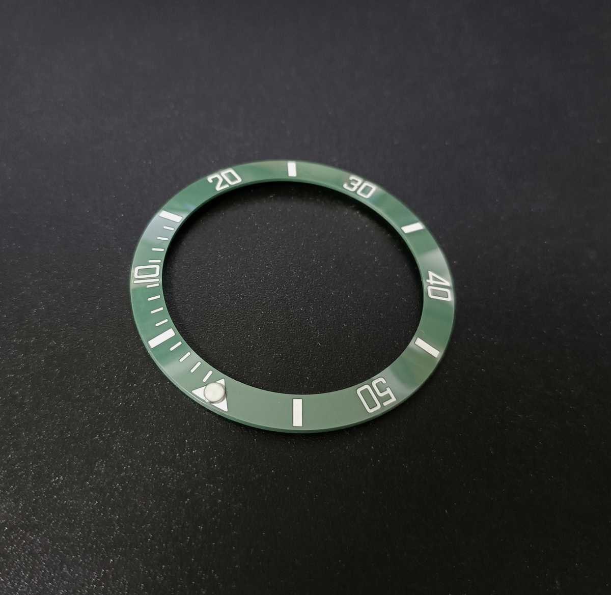 腕時計 修理交換用 社外部品 セラミック ベゼル インサート グリーン 緑 シート付 青色発光 【対応】ロレックス サブマリーナ 116610 Rolexの画像2