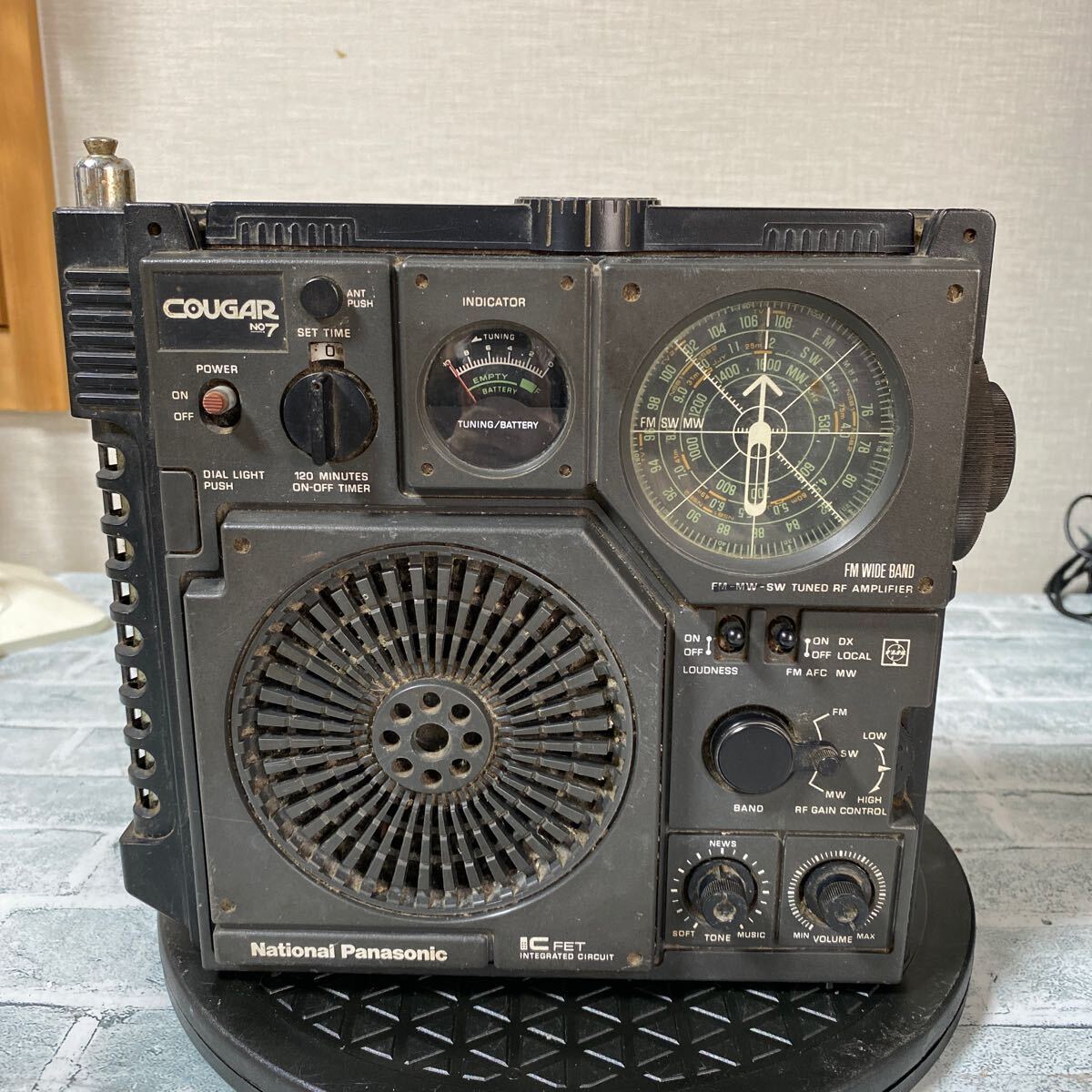 （38）National Panasonic Cougar クーガー ラジオ アンティーク RF-877 現状品の画像1