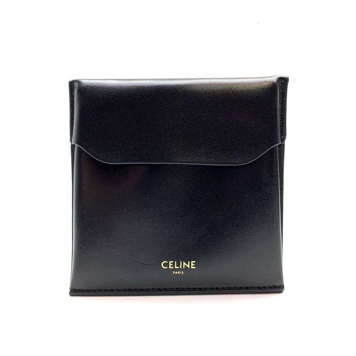 CELINE セリーヌ ソフトケース レザーケース 小物入れ ポーチ アクセサリーケース ジュエリーケース 箱 ブランド 黒 管理RY24001489_画像2