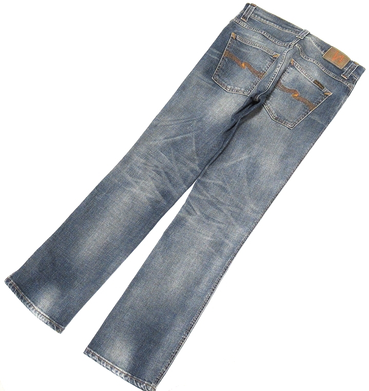 定価￥28,600 美品 Nudie Jeans ヌーディージーンズ SLIM JIM GREENISH WORN スリムストレート ストレッチ デニムパンツ W32 メンズの画像2