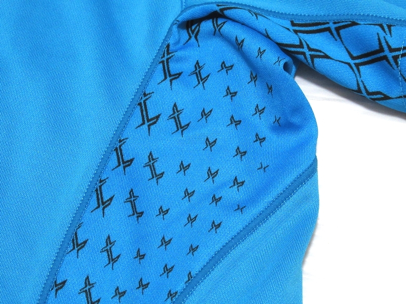 即決 美品 SRIXON by DESCENTE スリクソン デサント ゴルフ サンスクリーン 吸汗速乾 ストレッチ 半袖ポロシャツ ブルー L メンズの画像4