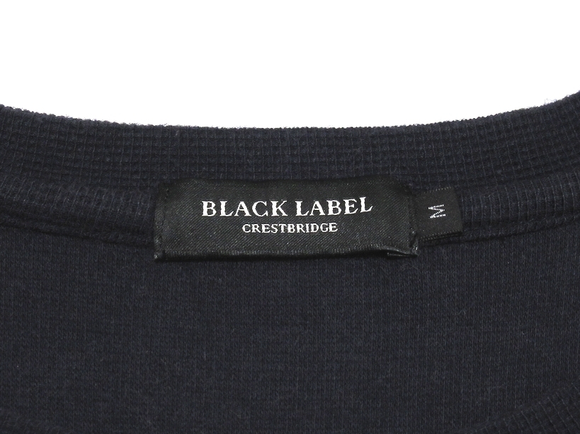 即決 美品 BLACK LABEL CRESTBRIDGE ブラックレーベル クレストブリッジ ショルダーチェック サーフニット 半袖カットソー ネイビー Mの画像6