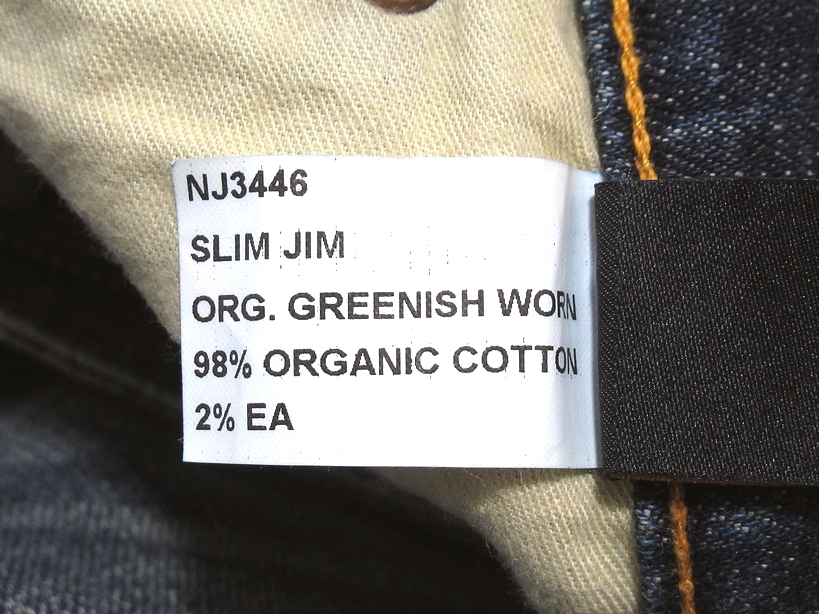 定価￥28,600 美品 Nudie Jeans ヌーディージーンズ SLIM JIM GREENISH WORN スリムストレート ストレッチ デニムパンツ W32 メンズの画像9