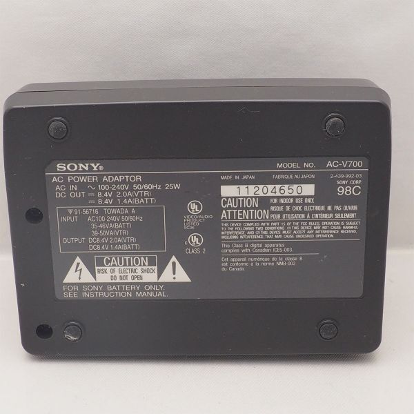 SONY 純正 AC-V700 + 接続コード DK-415 バッテリー充電器 ソニー 管17021の画像4