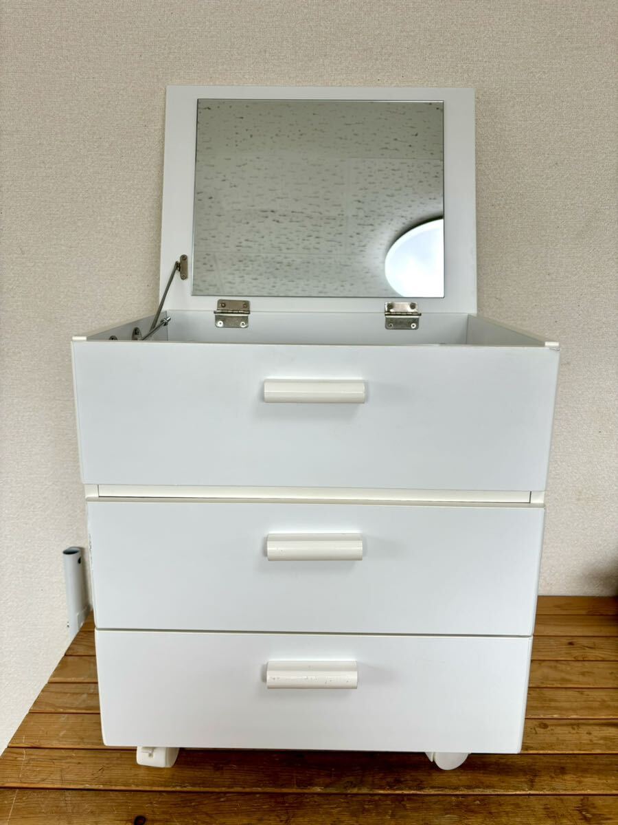 * dresser dresser mirror mirror one surface dresser cosme mirror make-up box wooden compact dresser with casters white case 