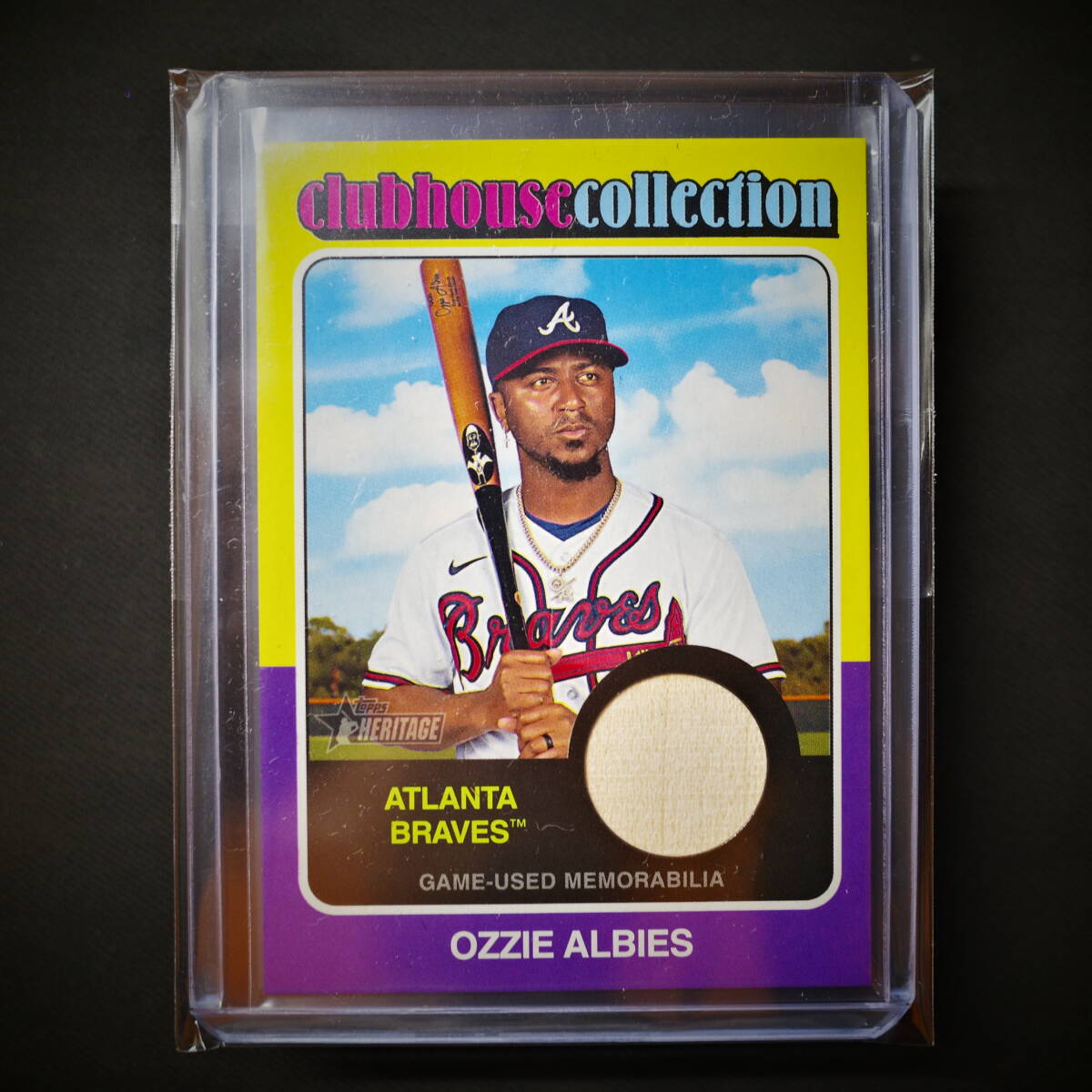 2024 Topps Heritage Ozzie Albies Game Used Memorabilia Atlanta Braves◆ブレーブス/アルビーズ/レリック/Relicの画像1