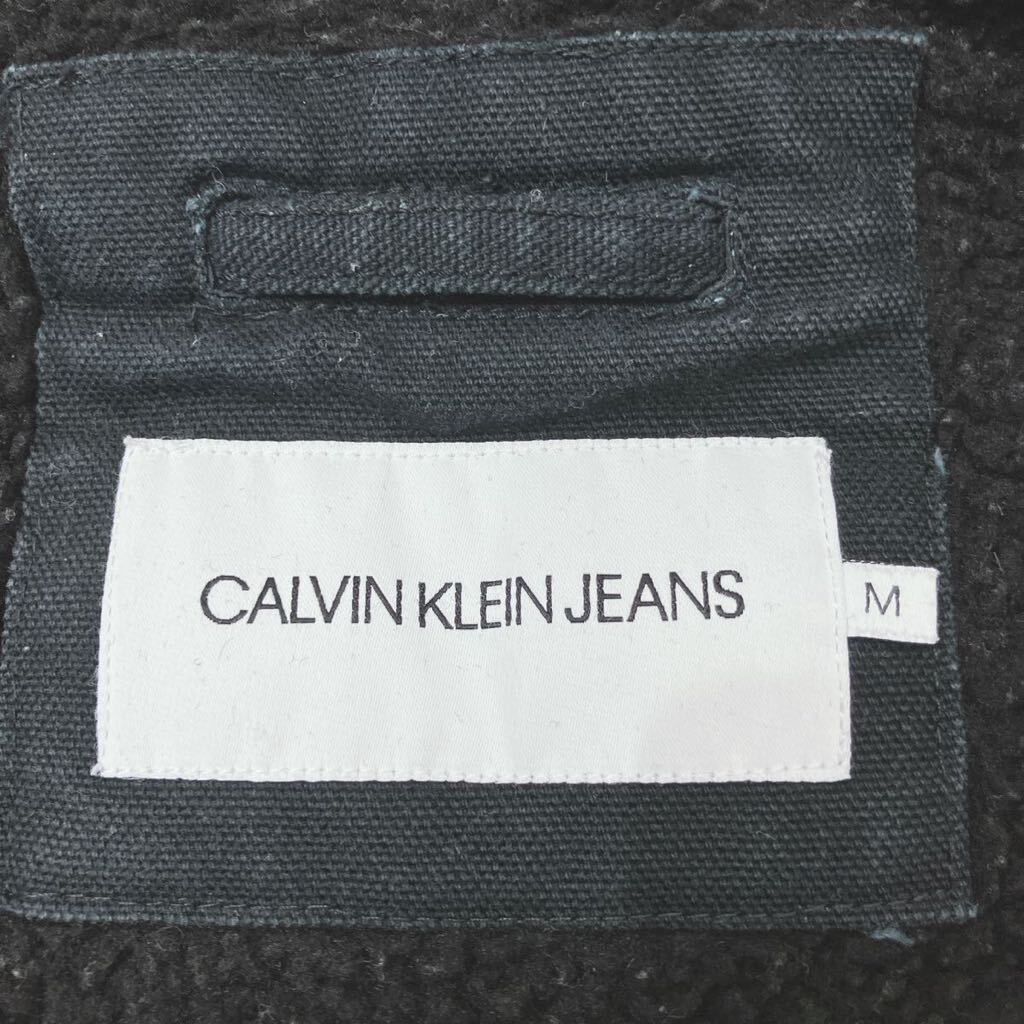 CalvinCalvin Jeans カルバンクラインジーンズ　ブルゾン ジャケット コットン　裏起毛　ブラック メンズ　M バイカー　アメカジ古着スト_画像4