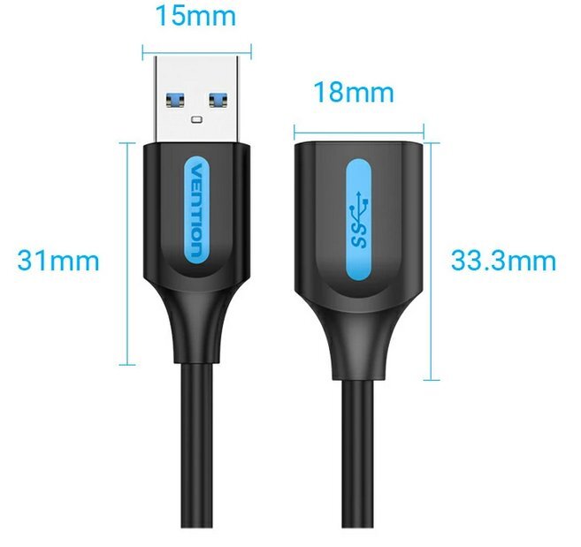 【VENTION】USB 3.0 オス-メス ＵＳＢ延長ケーブル 1.5m の画像2