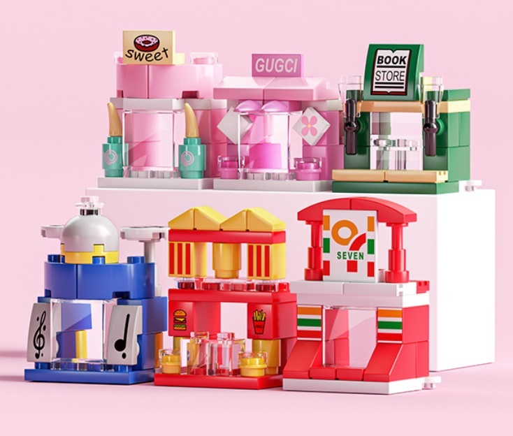 レゴ ブロック お店屋さん キット LEGO　互換品(ゆうパケ)_画像1