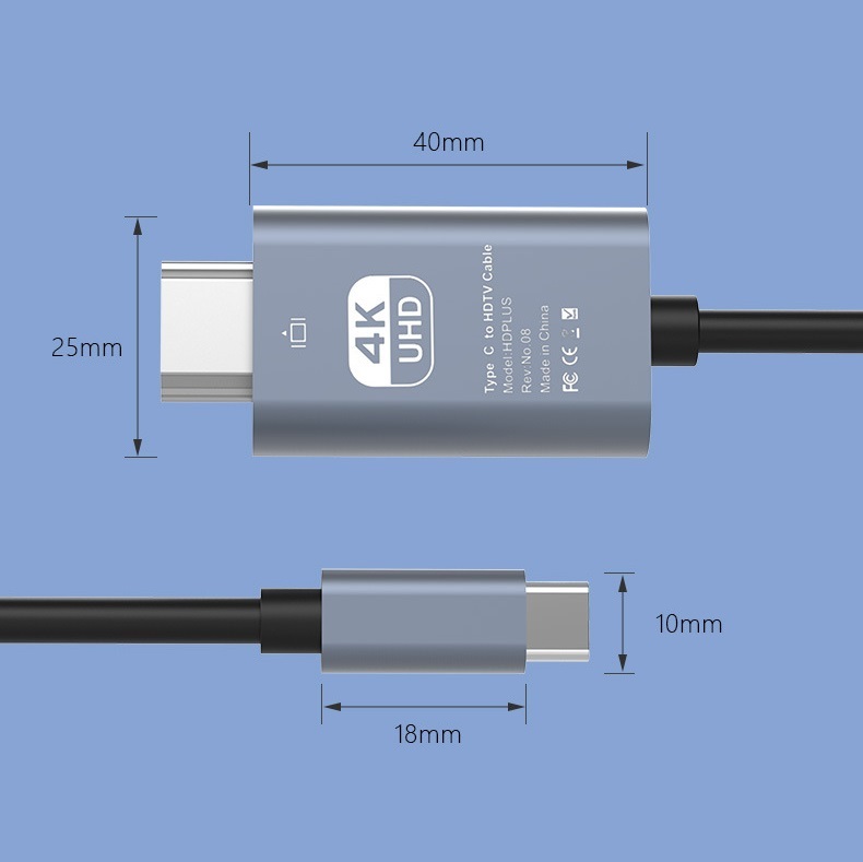 USB Type-C HDMI 変換 アダプタ ケーブル 2mの画像8