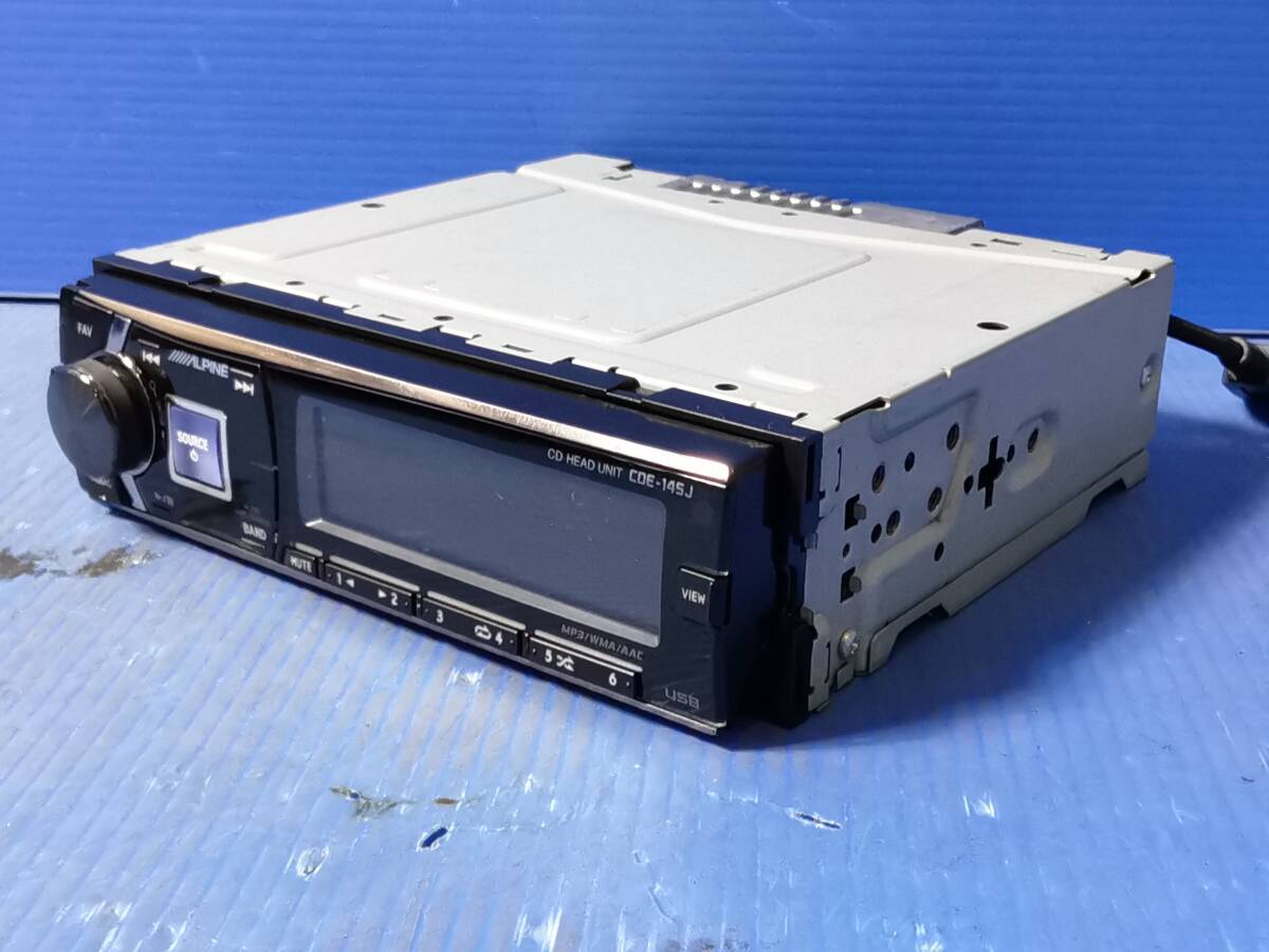 アルパイン　CDE-145J　1DIN　カーオーディオ　CD/USB/FM/AM　動作確認OK　　　0401-1