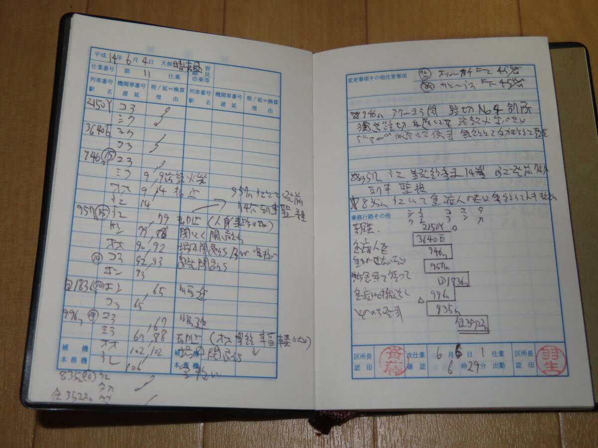 【鉄道資料】「JR東日本 運転士用乗務員手帳」運転業務上の記入あり_画像4