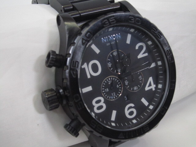 ☆格安売切☆NIXON ニクソン THE 51-30 CHRONO ALL BLACK クロノグラフ クオーツ 腕時計 メンズ ビッグフェイス 300m防水 黒 ブラックの画像3