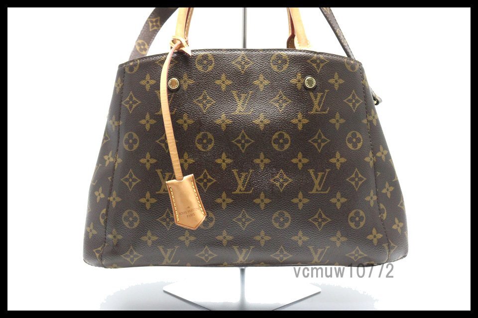 近年モデル希少美中古■LOUIS VUITTON モノグラム モンテーニュMM レザー 2way ハンドバッグ ルイヴィトン■0418dd192-3Kの画像1