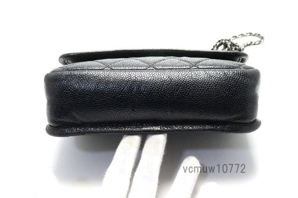 近年モデル希少美中古■CHANEL 20番台 マトラッセ SV金具 レザー チェーンショルダーバッグ ポーチ シャネル■0418hd22052の画像3