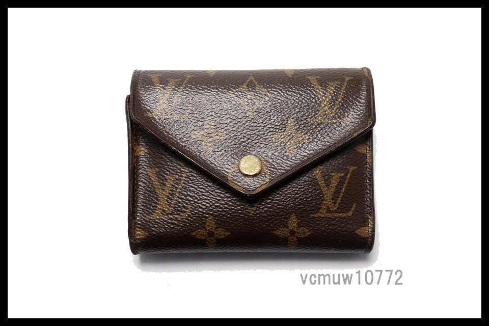 近年モデル希少美中古■LOUIS VUITTON モノグラム ポルトフォイユヴィクトリーヌ レザー 3つ折り財布 ルイヴィトン■0425wb27013_画像1