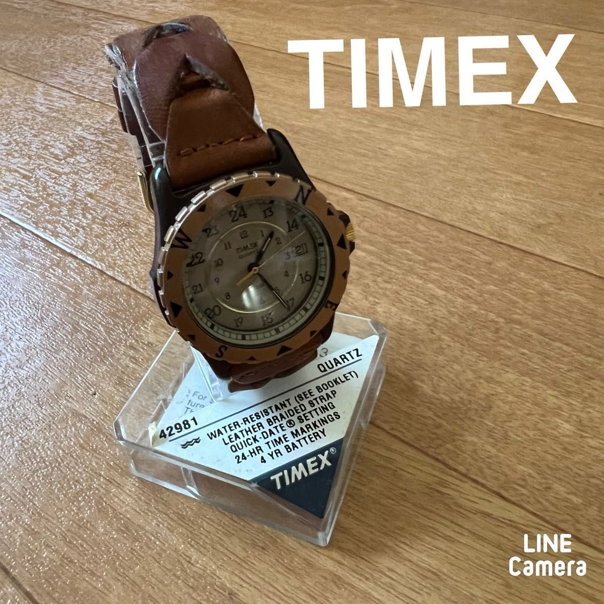 TIMEX タイメックス　サファリ　本革レザー腕時計　新品　ヴィンテージ　メンズ
