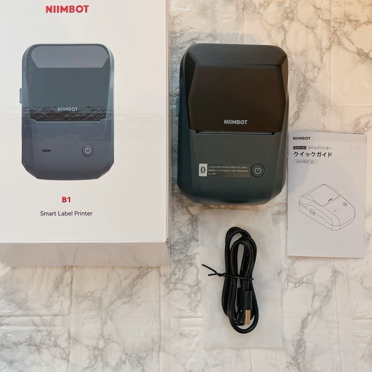 新品★NIIMBOT B1 ラベルメーカーBluetooth自動識別付き感熱ラベルライター、値札プリンター