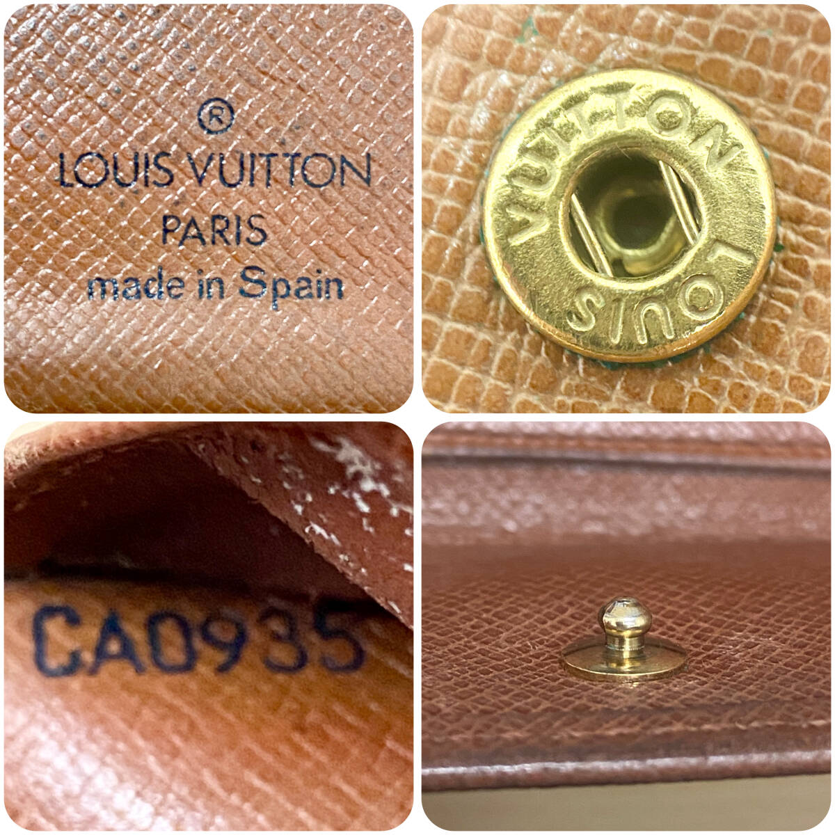 LOUIS VUITTON モノグラム ポルトビエ カルトクレディ モネ 二つ折り財布 ルイヴィトン ブラウン系 ブランド品 スペイン 中古品の画像2