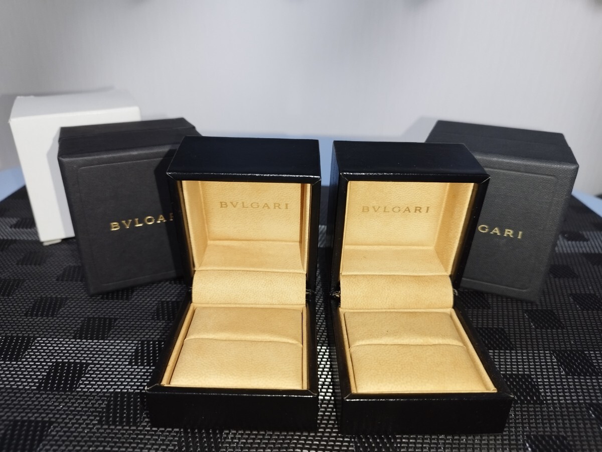 BVLGARI ブルガリ 純正 リング用ボックス 2個セット 箱のみ 空き箱 未使用長期保管品 指輪用 Sサイズ ジュエリー BOX 送料無料の画像1