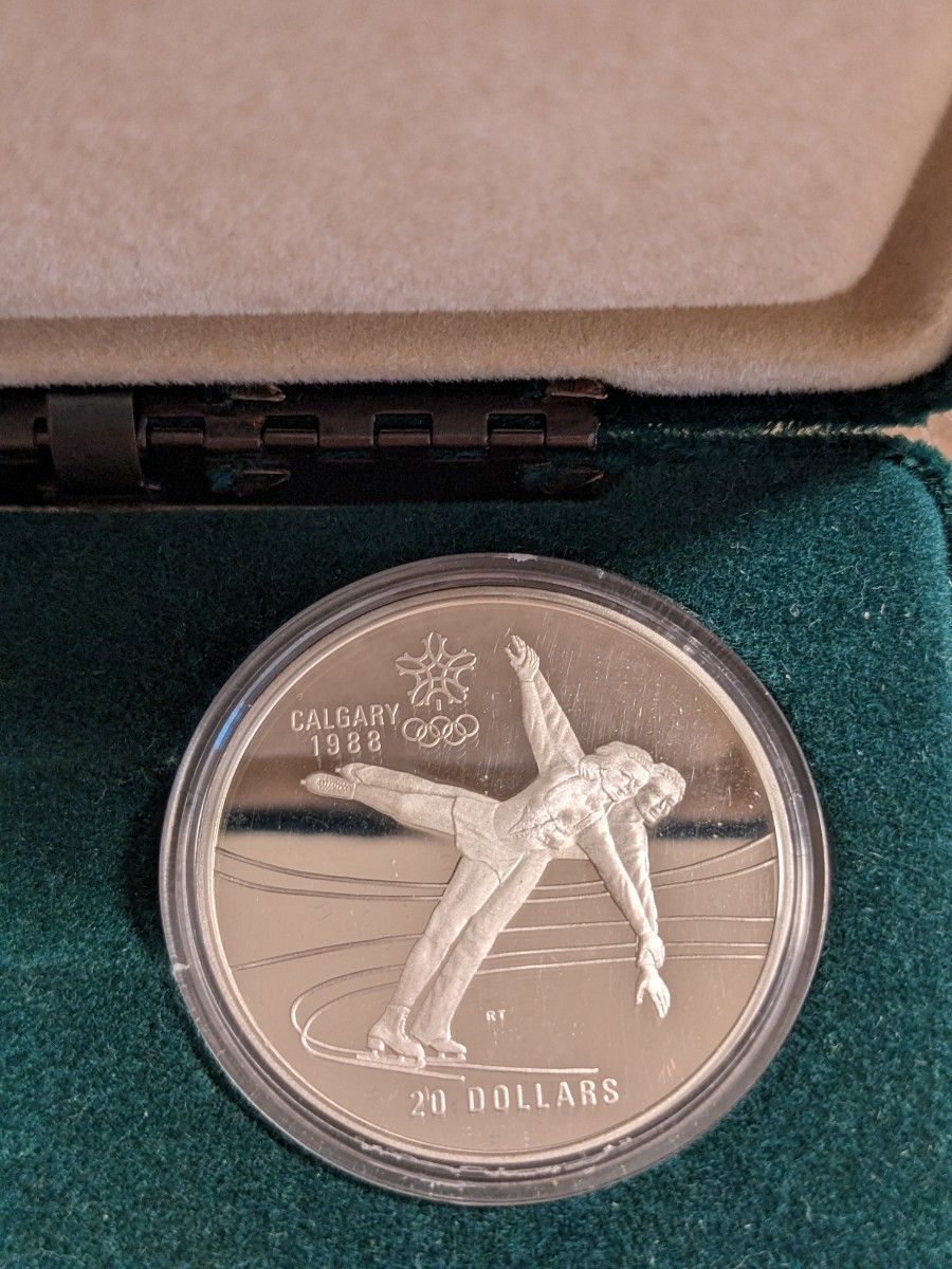 1988年カナダカルガリー冬季オリンピック記念銀貨 20ドル銀貨2枚 1988年カナダカルガリー冬季オリンピック記念銀貨 20ドル銀貨2枚