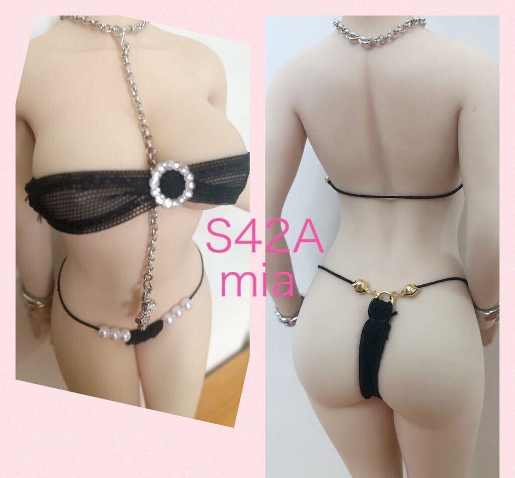 S42A、S07チュールネットブラック／ファイセン／コスチューム／水着3点セット Miaの画像2