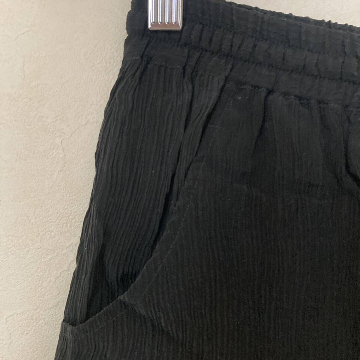 ショートパンツ ボトムス パンツ ズボン シルク100% フリーサイズ ブラック 黒 ウエストゴム_画像3