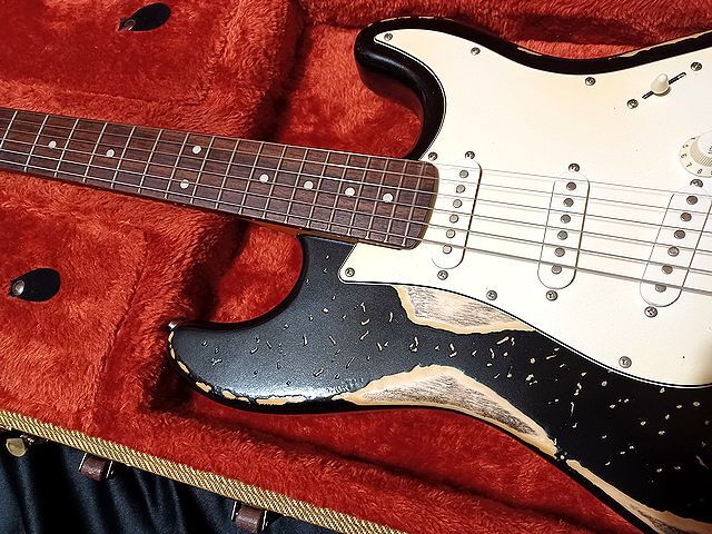 PracticalCustom Relic Old Black Startocaster Select Capacitor and Belden Wier レリックの画像3