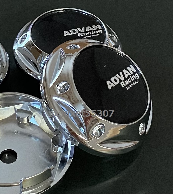 アドバン ADVAN ホイールキャップ 68mm レーシング センターキャップ ハブキャップ ktkt ブラックsilver 68mm 4個セット_画像2