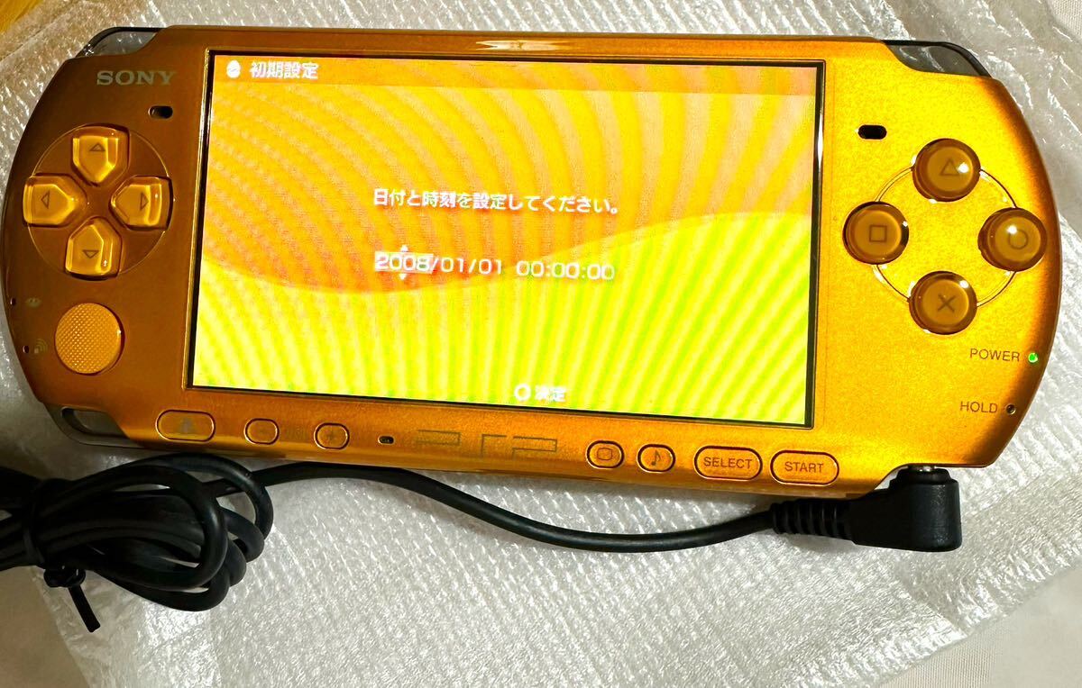 新古品 SONY PSP 3000 BY BRGHT YELLOW PlayStation Portable ソニー プレイステーションポータブル ブライト イエロー 動作確認済みの画像7