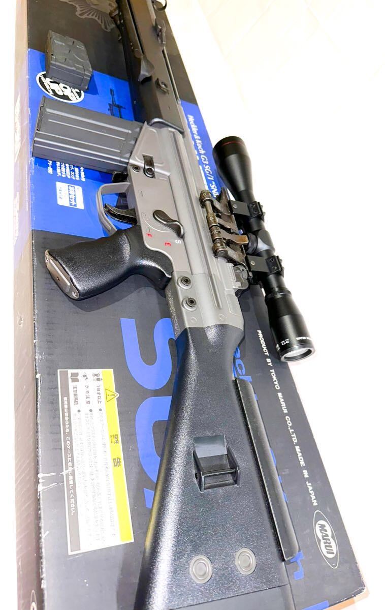 東京マルイ スタンダード 電動ガン H&K G3 SG-1 マウント スコープ 付き ショートマガジン 付き 逆ネジアダプター 付きの画像5