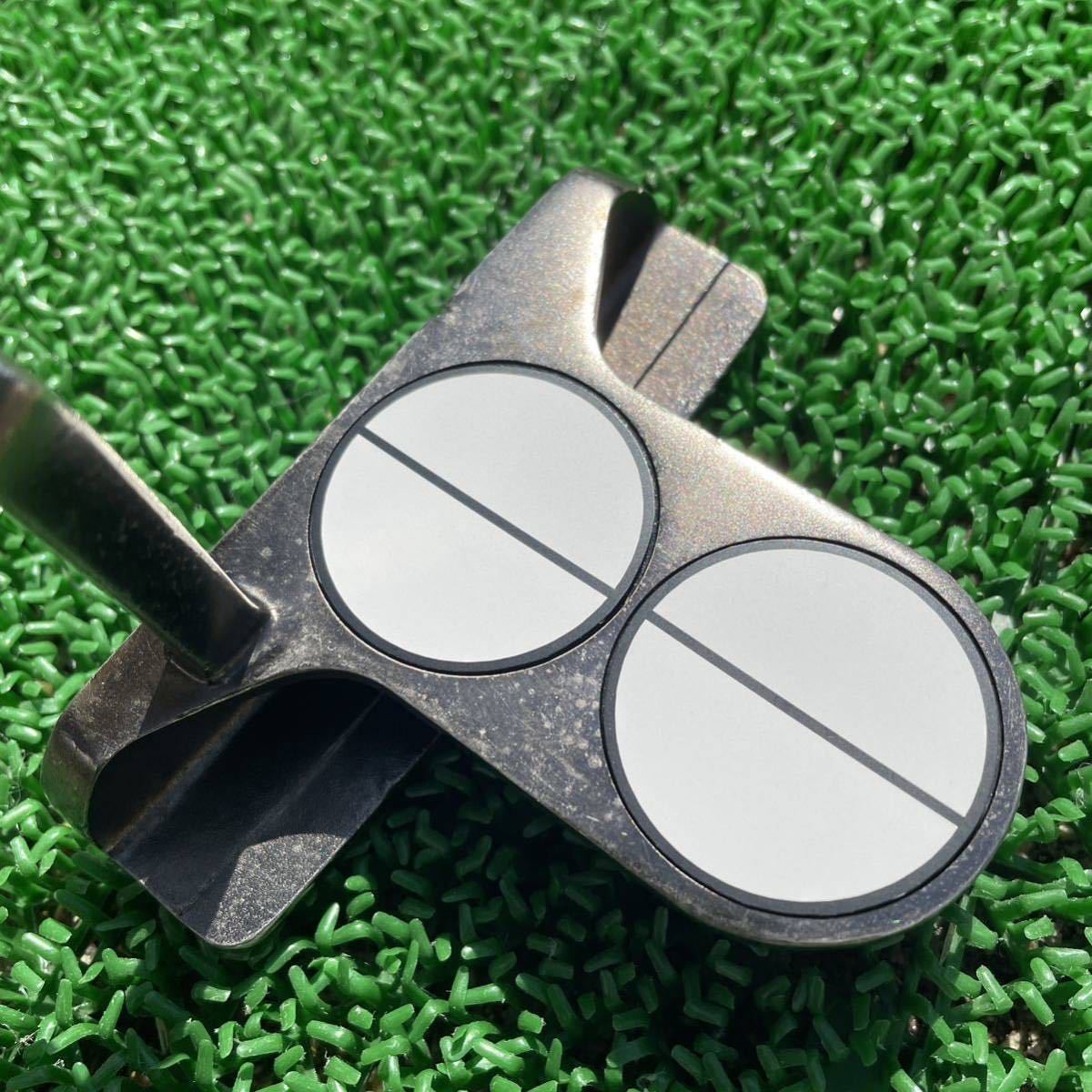 [単線]オデッセイ2ball ターゲットラインシール（38mm用)ゴルフパター (透明PET.防水シール)の画像1