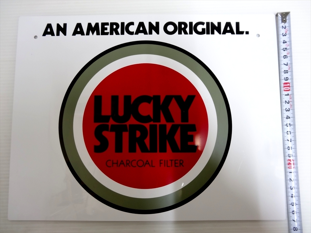 LUCKY STRIKE ラッキーストライク プラスティックプレート 吊り看板？ 販促グッズ 昭和レトロの画像6