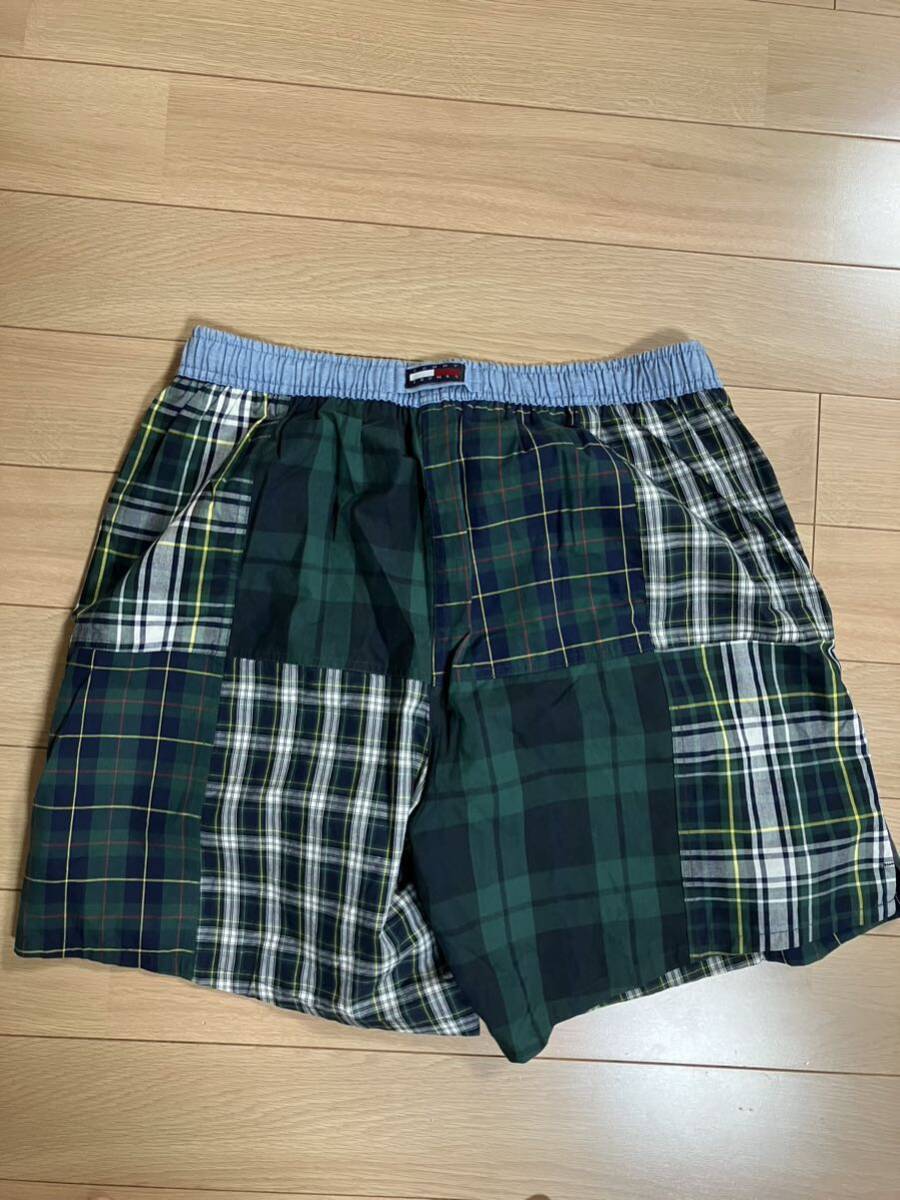 極美品　90s OLD TOMMYHILFIGER トミーヒルフィガー　オールドトミー　パッチワーク　ショーツ　trunks タータン　オンブレ　チェック_画像2