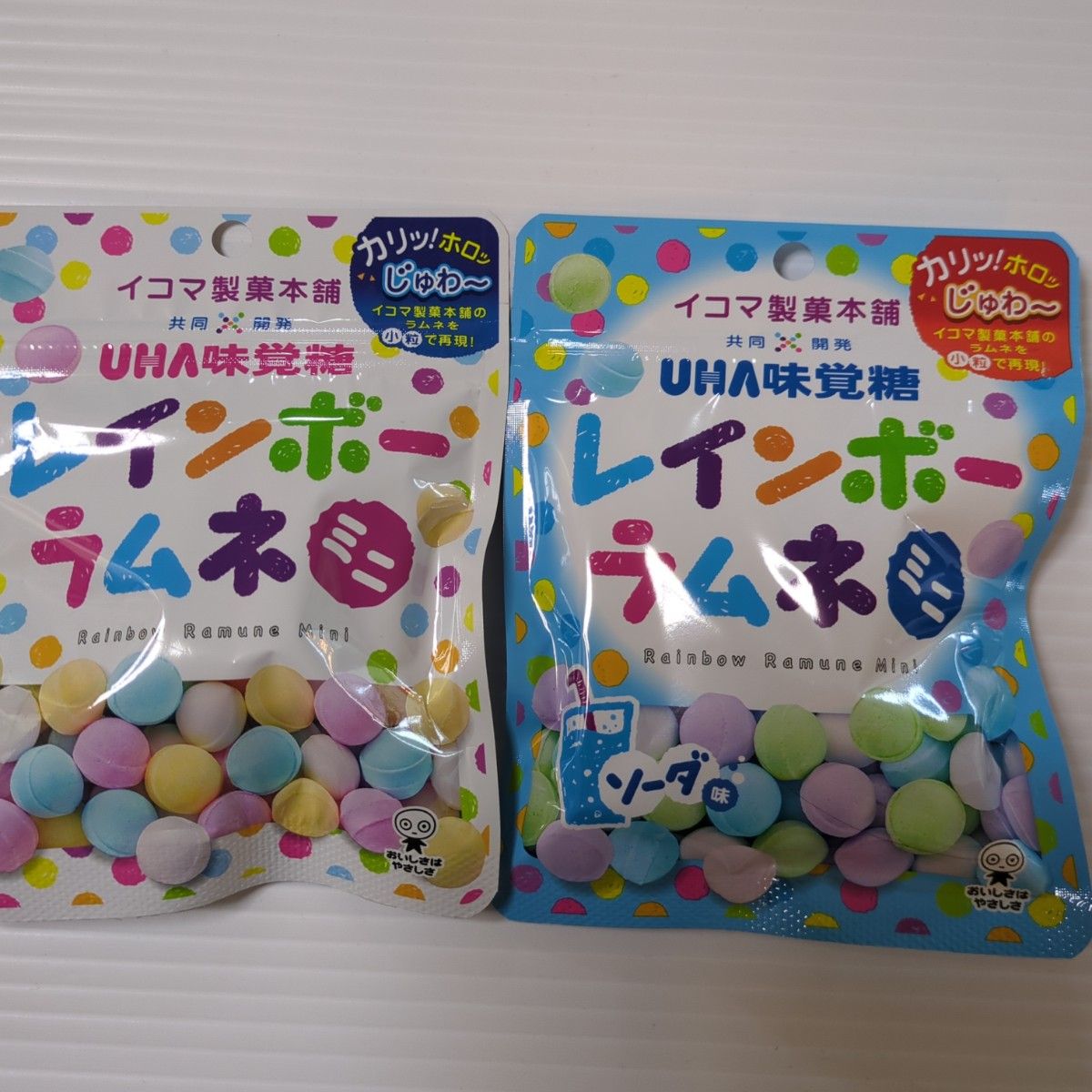 UHA味覚糖　レインボーラムネ　ミニ　ピーチ味　ソーダ味