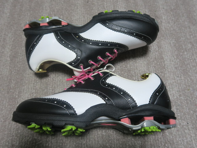  померить степень очень красивый товар mizuno( Mizuno ) белый чёрный вдавлено порез .. коллекция женский туфли для гольфа шиповки 24.5cm EEE Golf одежда 