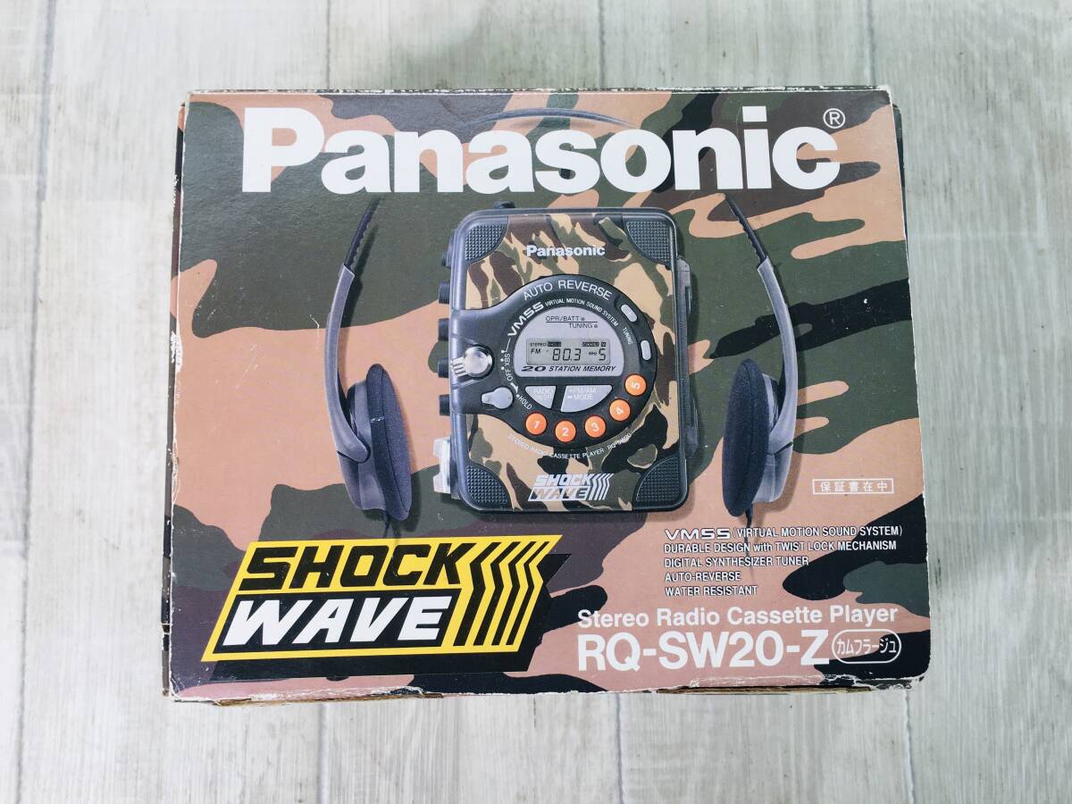 100★★パナソニック SHOCK WAVE ステレオ ラジオ カセットプレーヤー RQ-SW20-Z カムフラージュ