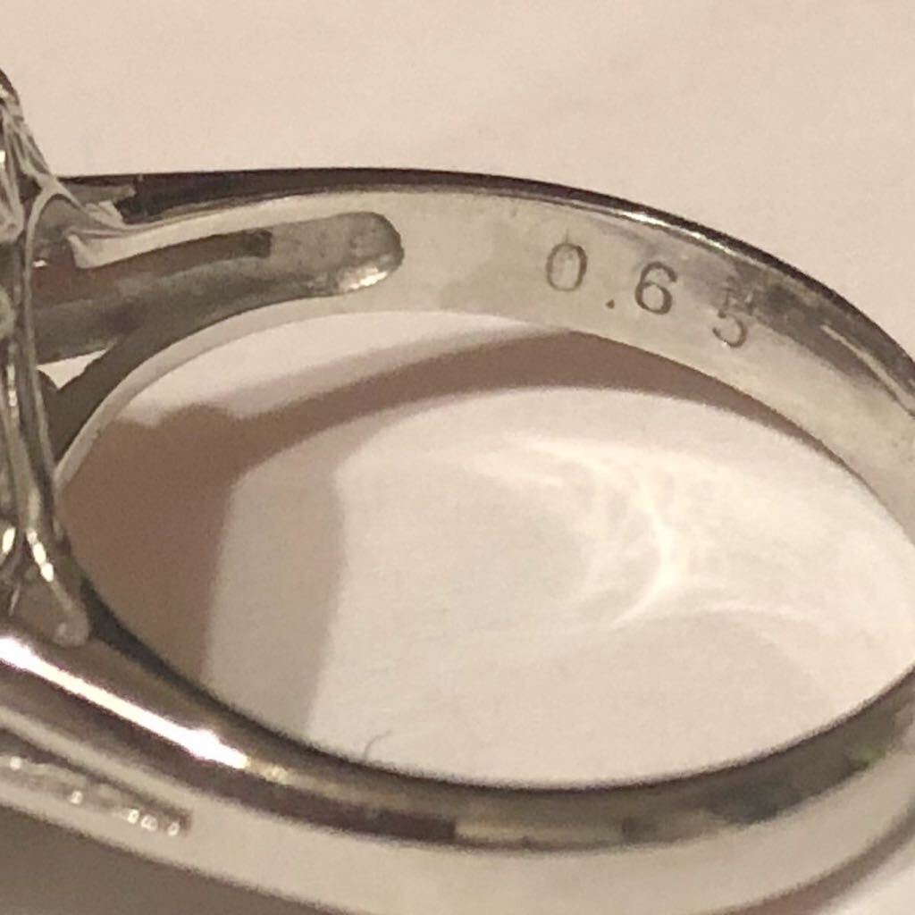 pt900 大きな真珠 指輪 小さいダイヤつき プラチナ パール リング サイズ不明の画像2