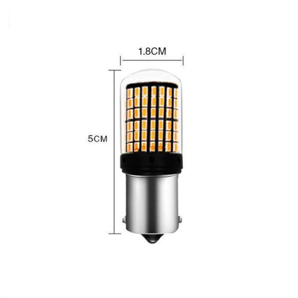 LED S25 シングル 180° 平行ピン ウインカーバルブ オレンジ色 ハイフラ防止 144灯 抵抗内蔵 4個セット N520の画像7