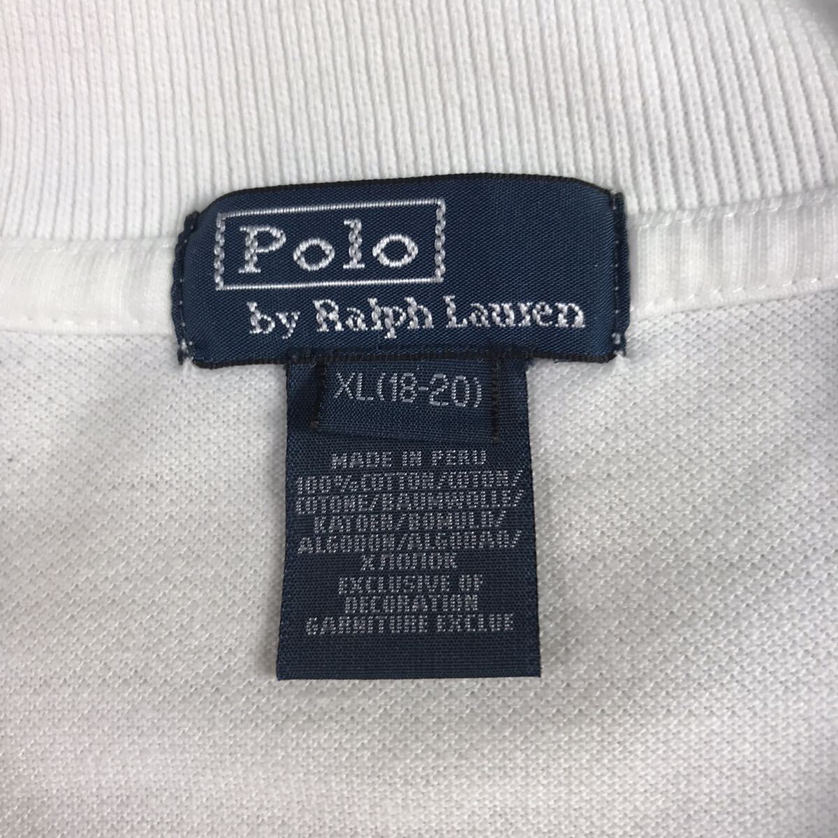 POLO BY RALPH LAUREN ポロ バイ ラルフローレン XL(18-20) ホワイト ユースサイズ 刺繍ポニー_画像5